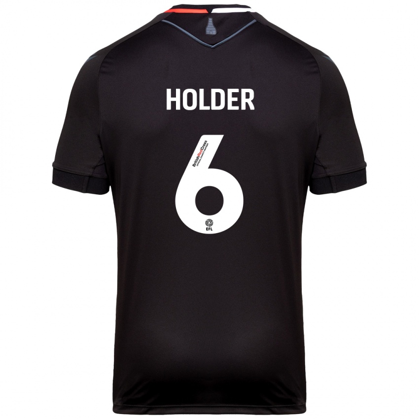 Kinder Molly Holder #6 Schwarz Auswärtstrikot Trikot 2024/25 T-Shirt Österreich