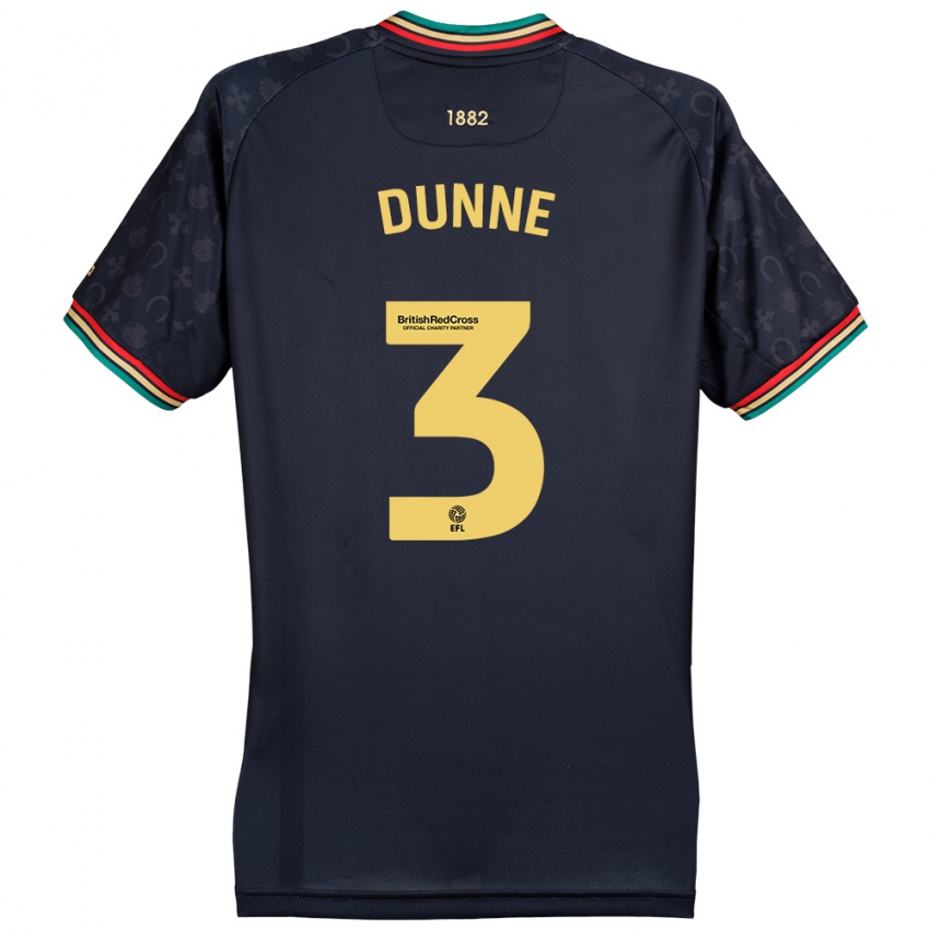 Kinder Jimmy Dunne #3 Dunkelmarineblau Auswärtstrikot Trikot 2024/25 T-Shirt Österreich