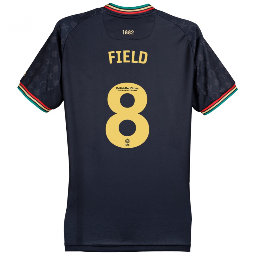 Kinder Sam Field #8 Dunkelmarineblau Auswärtstrikot Trikot 2024/25 T-Shirt Österreich