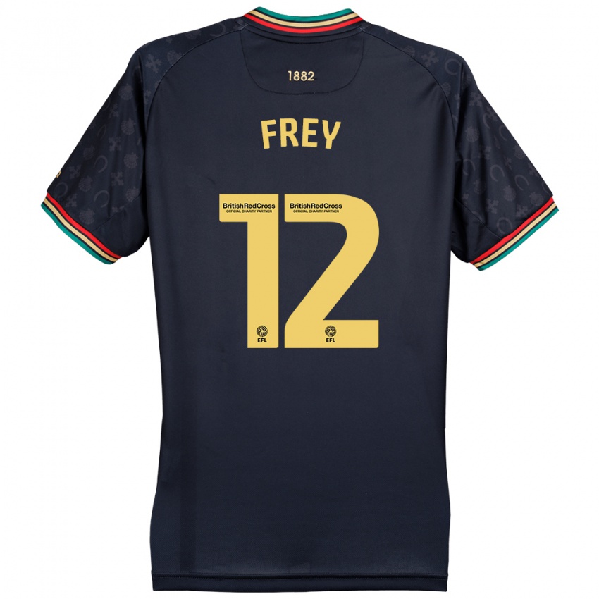 Kinder Michael Frey #12 Dunkelmarineblau Auswärtstrikot Trikot 2024/25 T-Shirt Österreich