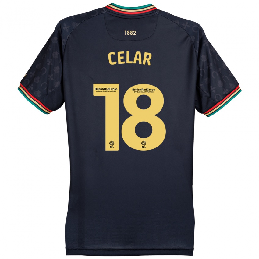 Kinder Zan Celar #18 Dunkelmarineblau Auswärtstrikot Trikot 2024/25 T-Shirt Österreich