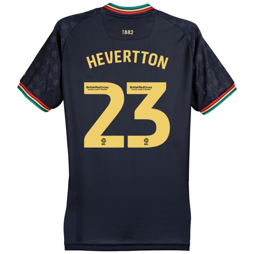 Kinder Hevertton #23 Dunkelmarineblau Auswärtstrikot Trikot 2024/25 T-Shirt Österreich