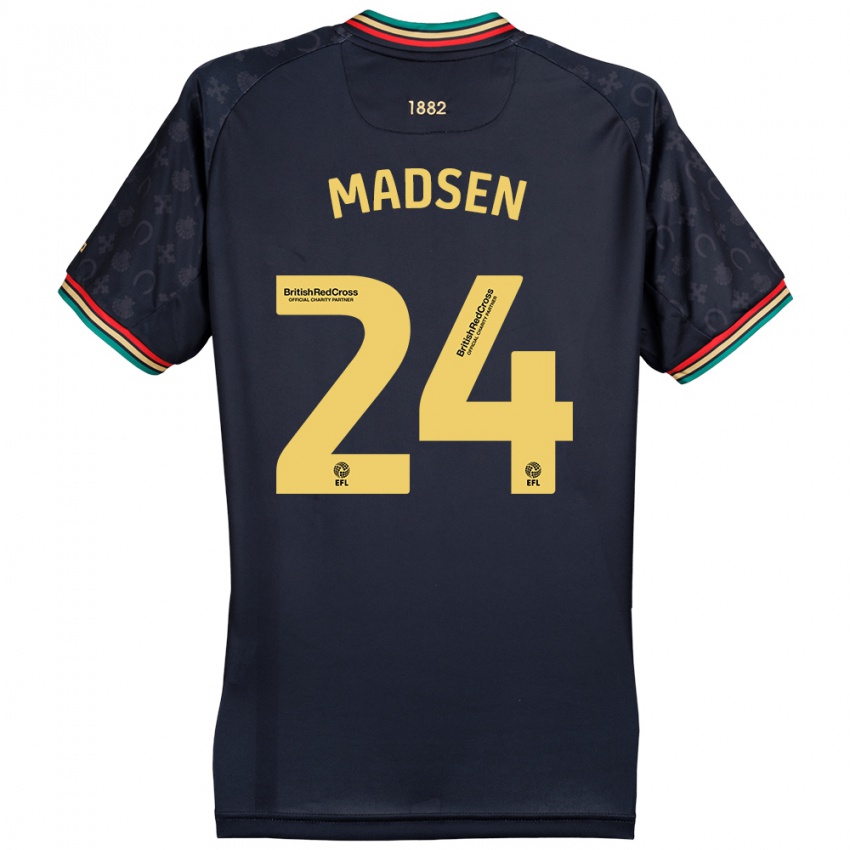 Kinder Nicolas Madsen #24 Dunkelmarineblau Auswärtstrikot Trikot 2024/25 T-Shirt Österreich