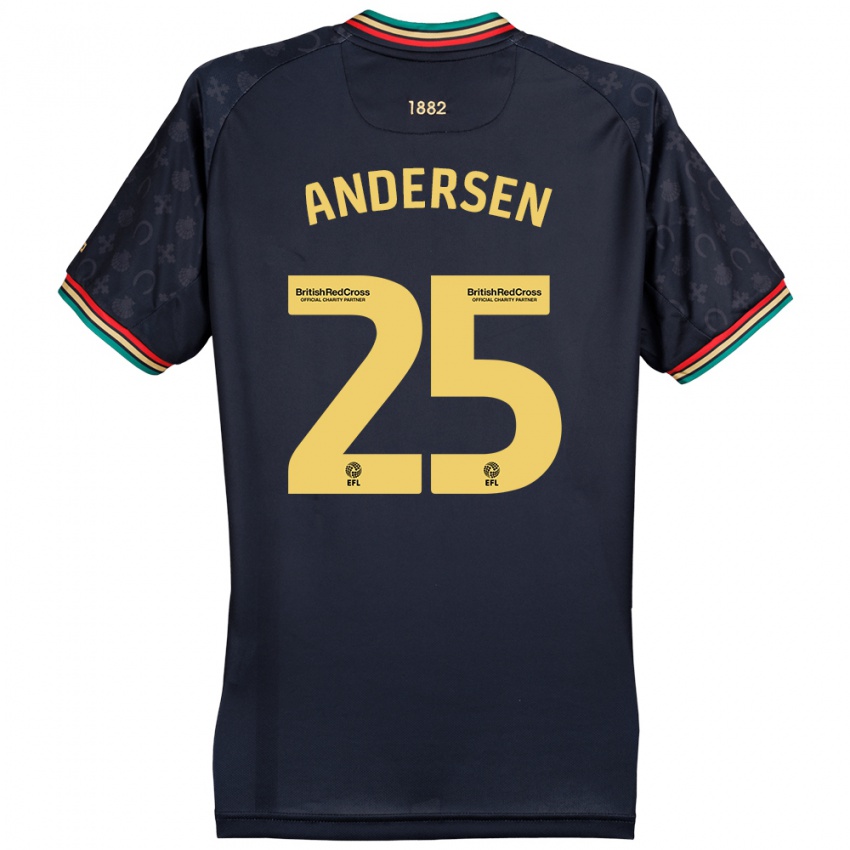 Kinder Lucas Andersen #25 Dunkelmarineblau Auswärtstrikot Trikot 2024/25 T-Shirt Österreich