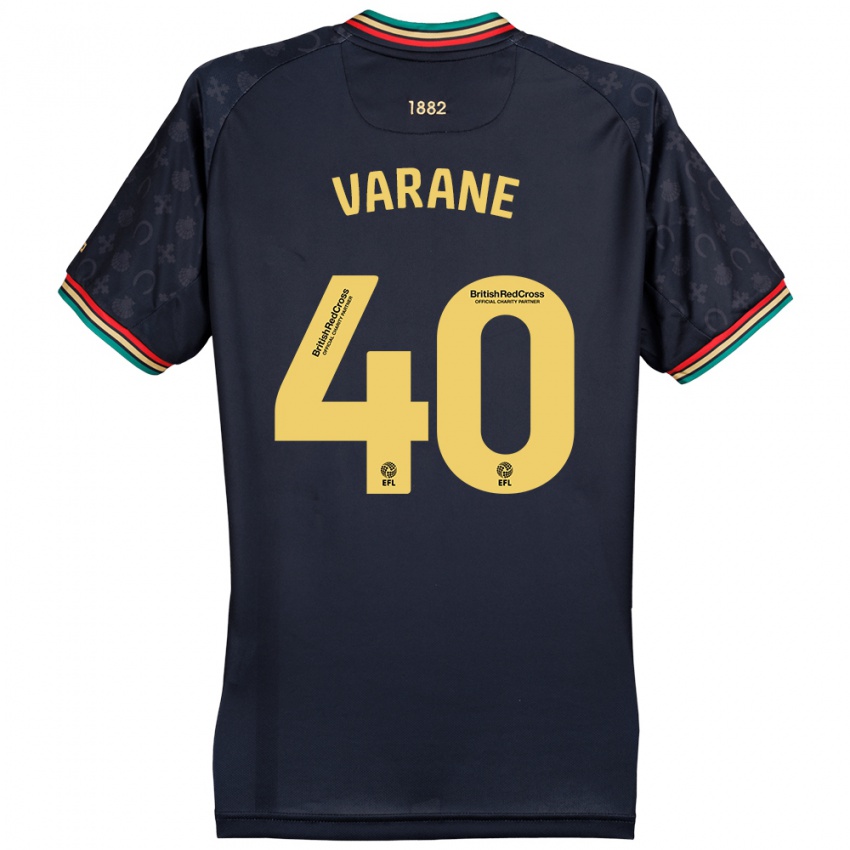 Kinder Jonathan Varane #40 Dunkelmarineblau Auswärtstrikot Trikot 2024/25 T-Shirt Österreich