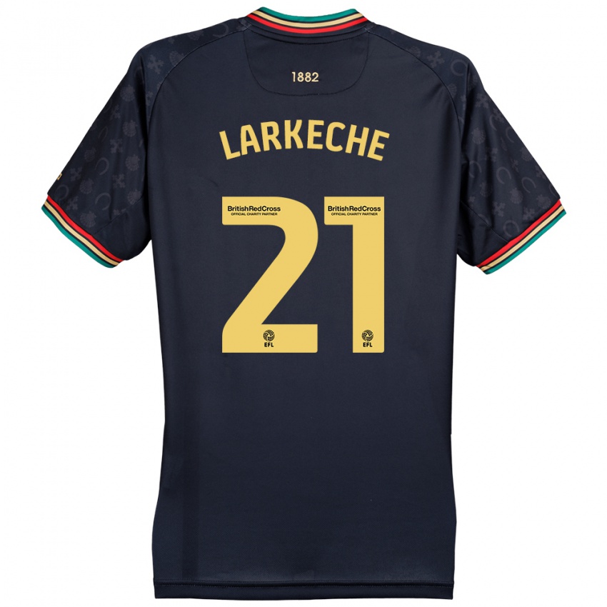 Kinder Ziyad Larkeche #21 Dunkelmarineblau Auswärtstrikot Trikot 2024/25 T-Shirt Österreich