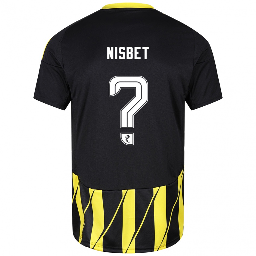 Kinder Kevin Nisbet #0 Schwarz Gelb Auswärtstrikot Trikot 2024/25 T-Shirt Österreich