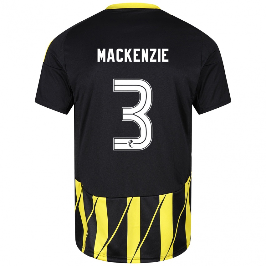 Kinder Jack Mackenzie #3 Schwarz Gelb Auswärtstrikot Trikot 2024/25 T-Shirt Österreich