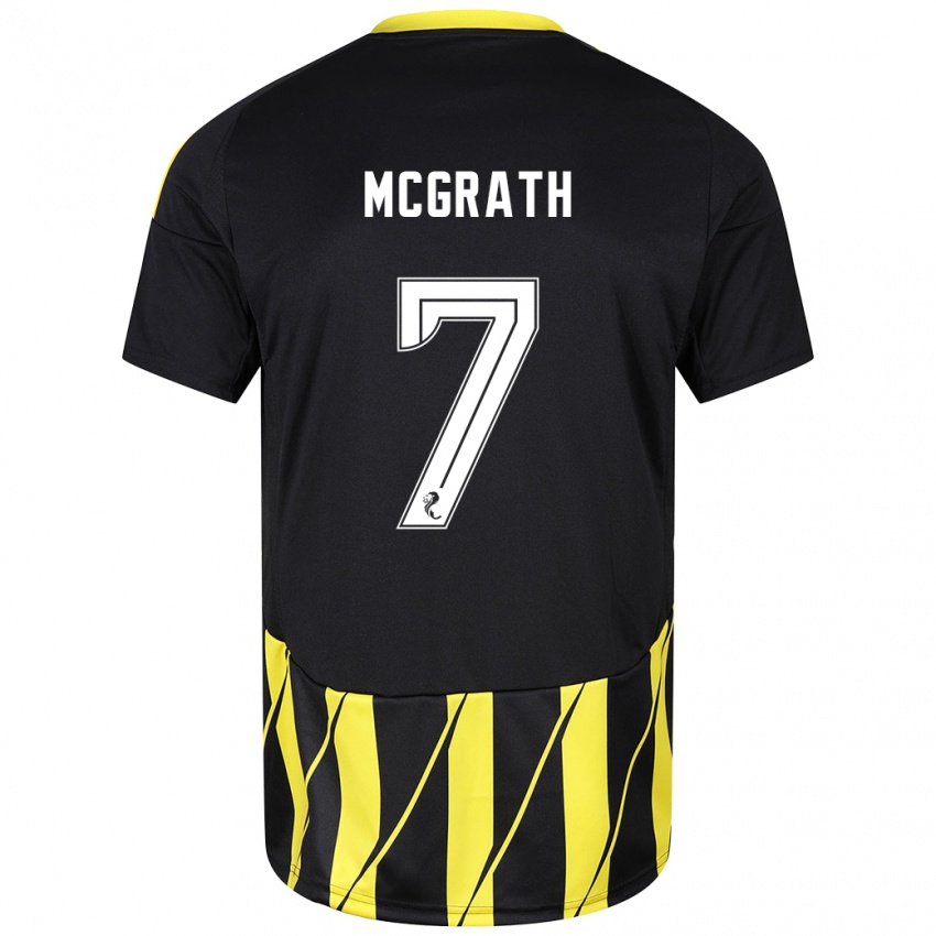 Kinder Jamie Mcgrath #7 Schwarz Gelb Auswärtstrikot Trikot 2024/25 T-Shirt Österreich