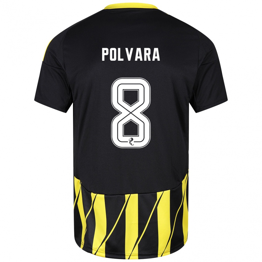 Kinder Dante Polvara #8 Schwarz Gelb Auswärtstrikot Trikot 2024/25 T-Shirt Österreich