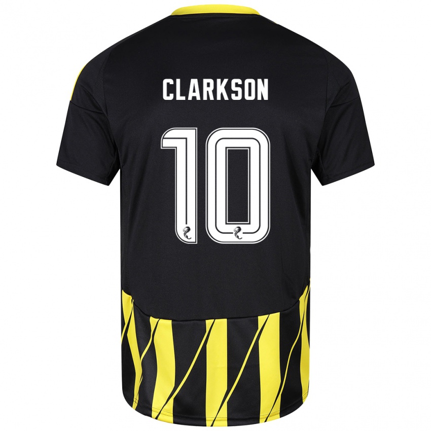 Kinder Leighton Clarkson #10 Schwarz Gelb Auswärtstrikot Trikot 2024/25 T-Shirt Österreich