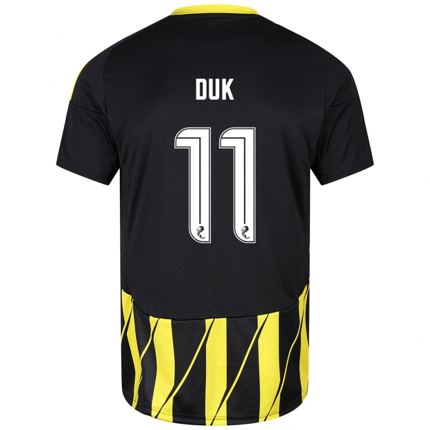 Kinder Duk #11 Schwarz Gelb Auswärtstrikot Trikot 2024/25 T-Shirt Österreich