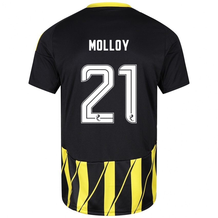 Kinder Gavin Molloy #21 Schwarz Gelb Auswärtstrikot Trikot 2024/25 T-Shirt Österreich