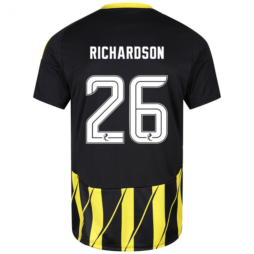 Kinder Jayden Richardson #26 Schwarz Gelb Auswärtstrikot Trikot 2024/25 T-Shirt Österreich