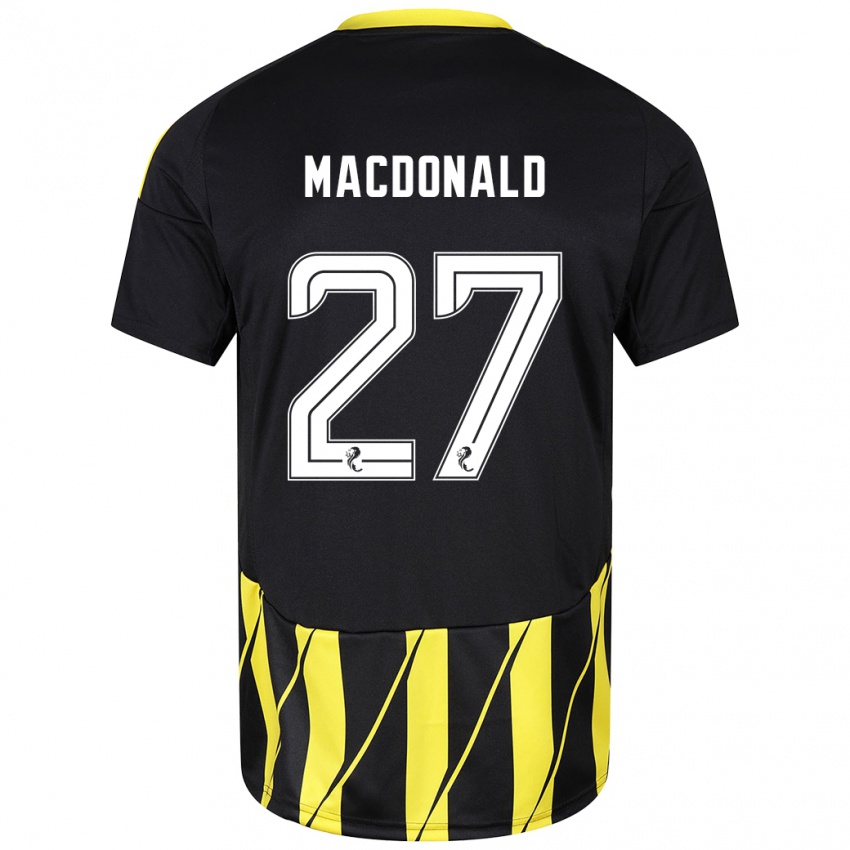 Kinder Angus Macdonald #27 Schwarz Gelb Auswärtstrikot Trikot 2024/25 T-Shirt Österreich