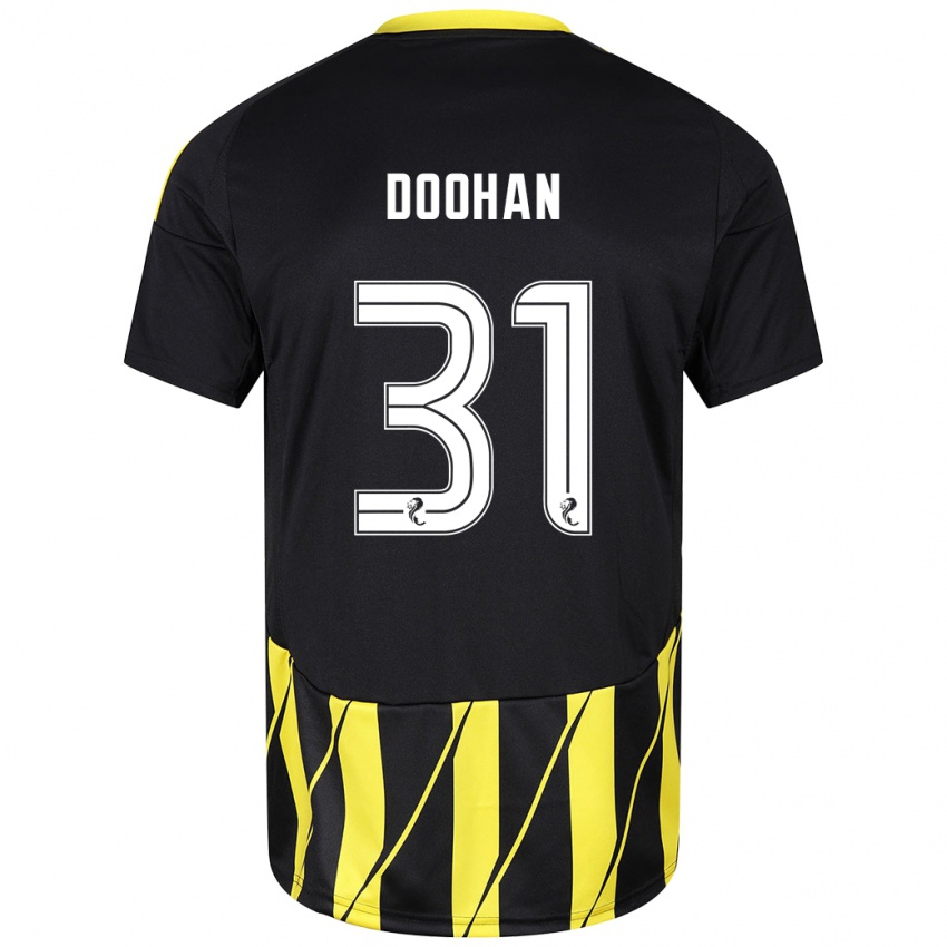 Kinder Ross Doohan #31 Schwarz Gelb Auswärtstrikot Trikot 2024/25 T-Shirt Österreich