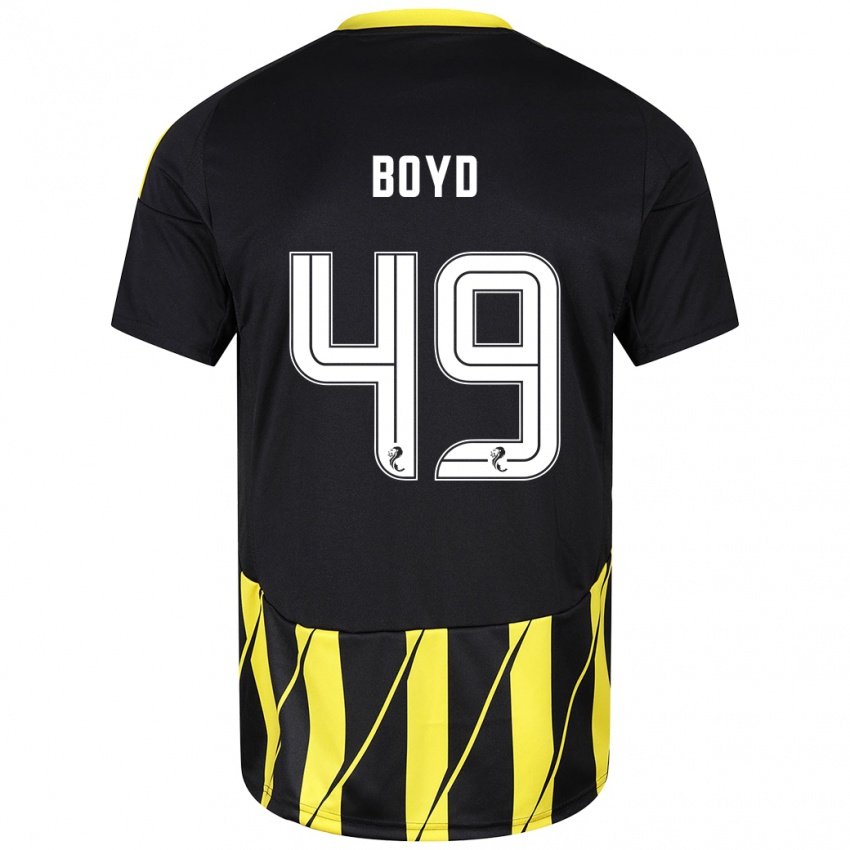 Kinder Fletcher Boyd #49 Schwarz Gelb Auswärtstrikot Trikot 2024/25 T-Shirt Österreich