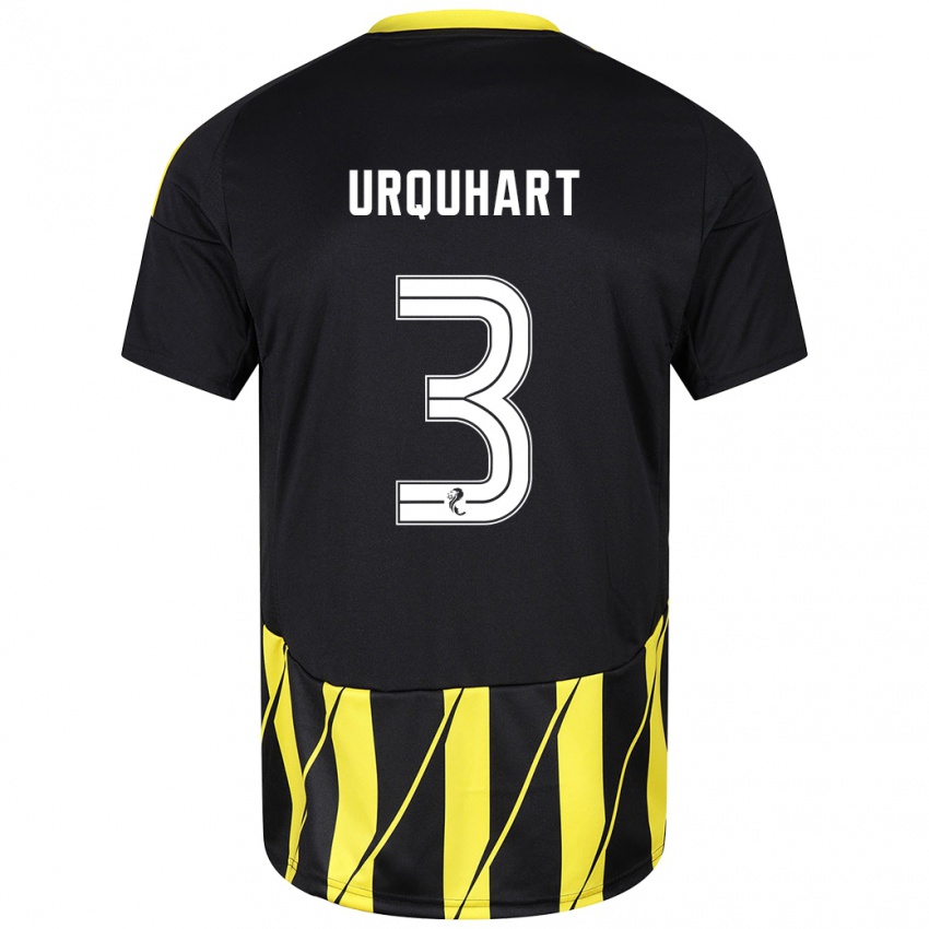 Kinder Millie Urquhart #3 Schwarz Gelb Auswärtstrikot Trikot 2024/25 T-Shirt Österreich