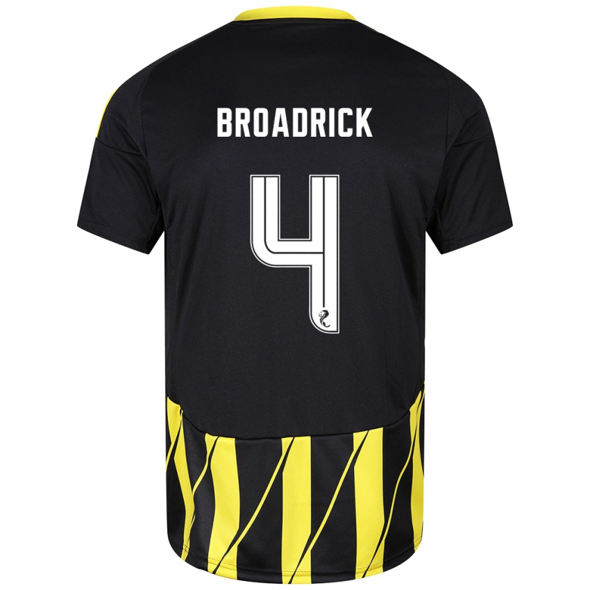 Kinder Jessica Broadrick #4 Schwarz Gelb Auswärtstrikot Trikot 2024/25 T-Shirt Österreich