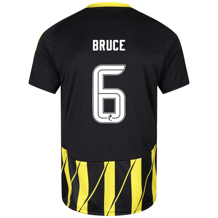 Kinder Natasha Bruce #6 Schwarz Gelb Auswärtstrikot Trikot 2024/25 T-Shirt Österreich