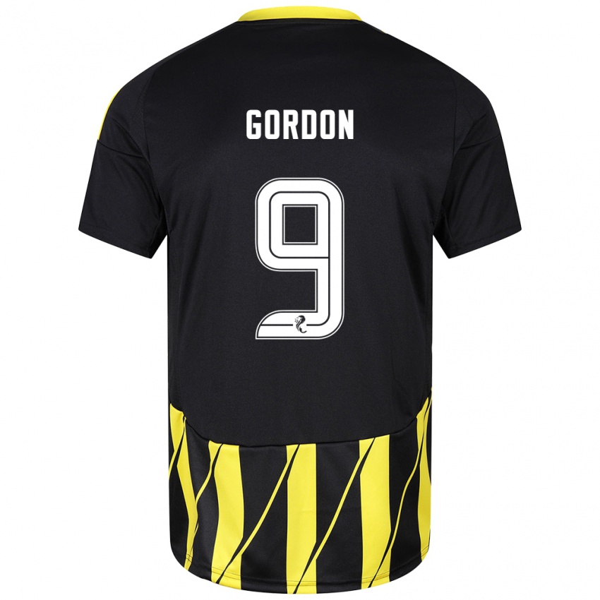 Kinder Lauren Gordon #9 Schwarz Gelb Auswärtstrikot Trikot 2024/25 T-Shirt Österreich