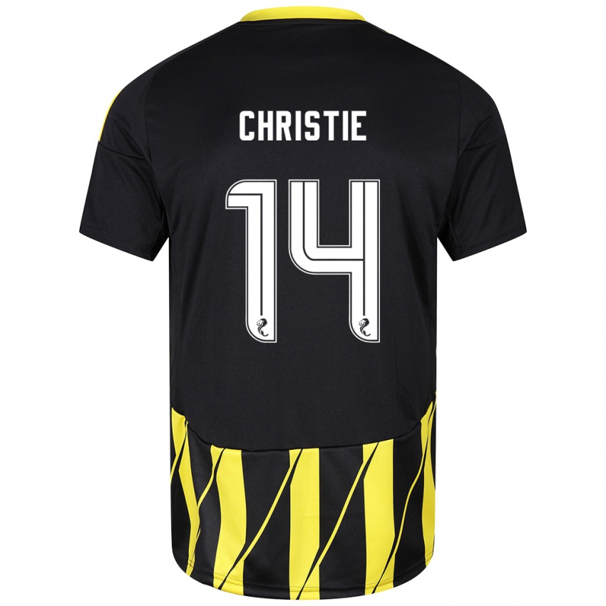 Kinder Mya Christie #14 Schwarz Gelb Auswärtstrikot Trikot 2024/25 T-Shirt Österreich