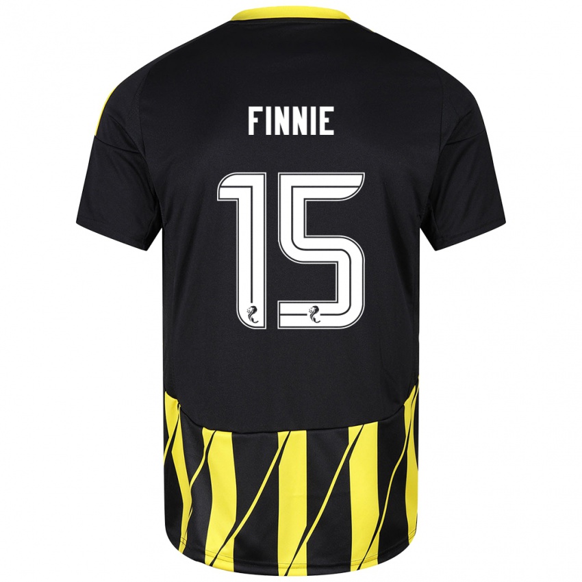 Kinder Maddison Finnie #15 Schwarz Gelb Auswärtstrikot Trikot 2024/25 T-Shirt Österreich