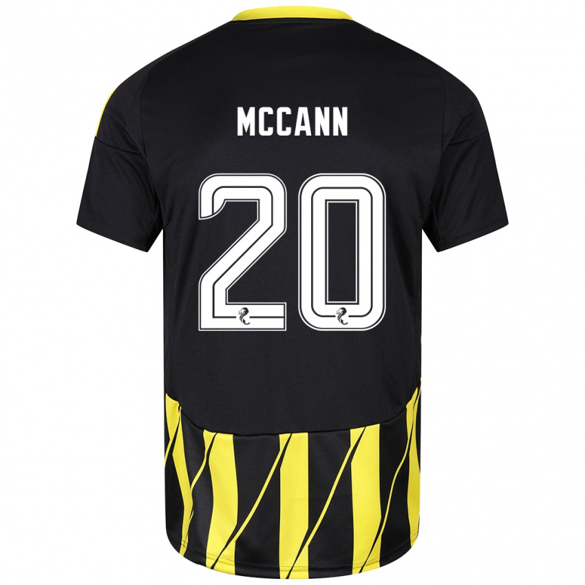 Kinder Annalisa Mccann #20 Schwarz Gelb Auswärtstrikot Trikot 2024/25 T-Shirt Österreich