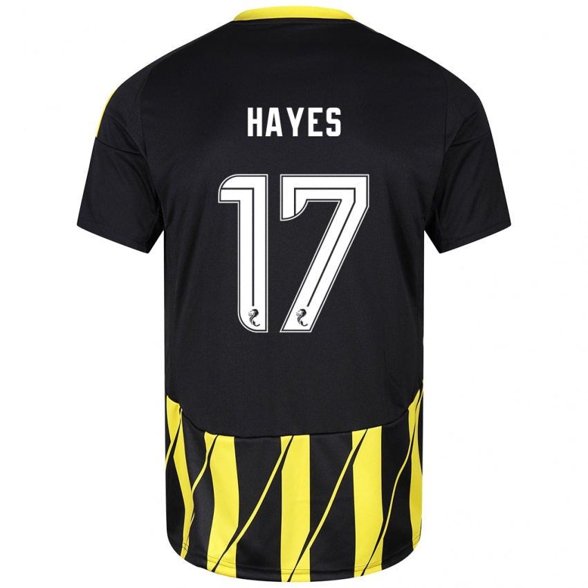 Kinder Jonny Hayes #17 Schwarz Gelb Auswärtstrikot Trikot 2024/25 T-Shirt Österreich