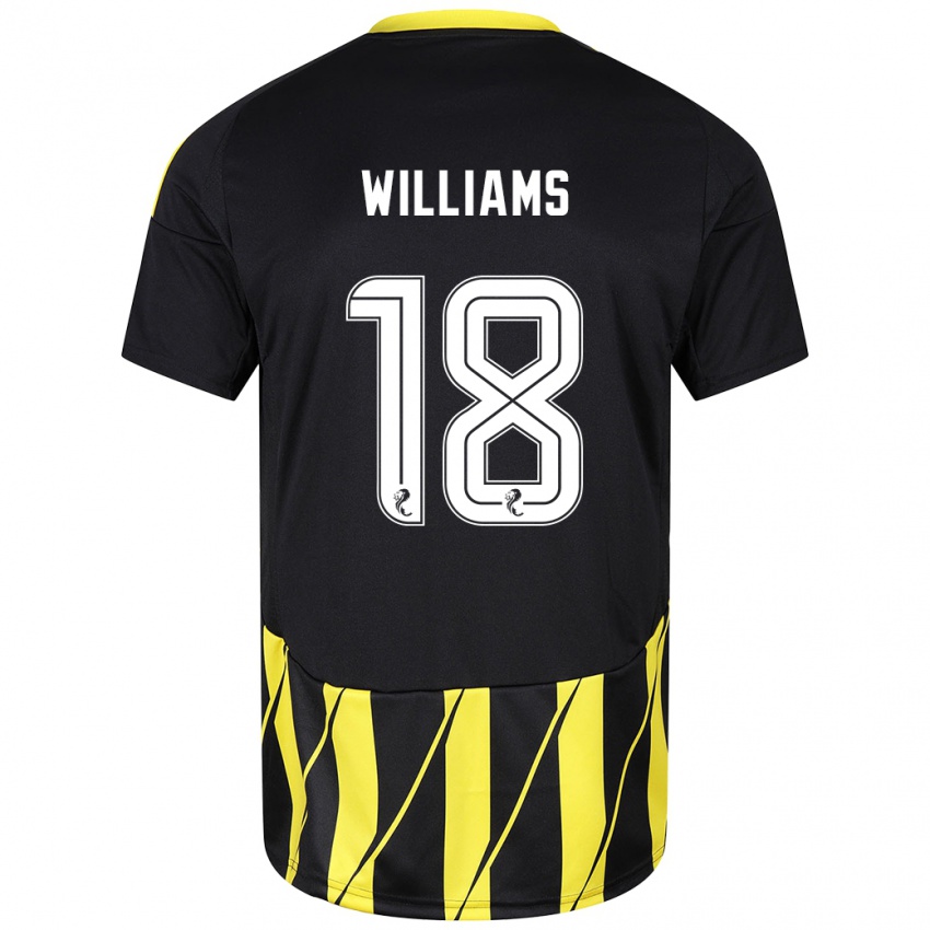 Kinder Rhys Williams #18 Schwarz Gelb Auswärtstrikot Trikot 2024/25 T-Shirt Österreich