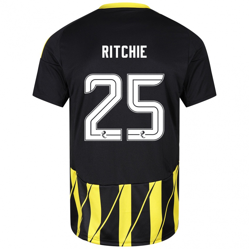 Kinder Tom Ritchie #25 Schwarz Gelb Auswärtstrikot Trikot 2024/25 T-Shirt Österreich