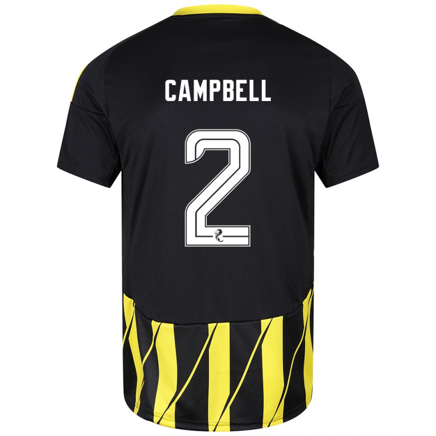 Kinder Loren Campbell #2 Schwarz Gelb Auswärtstrikot Trikot 2024/25 T-Shirt Österreich