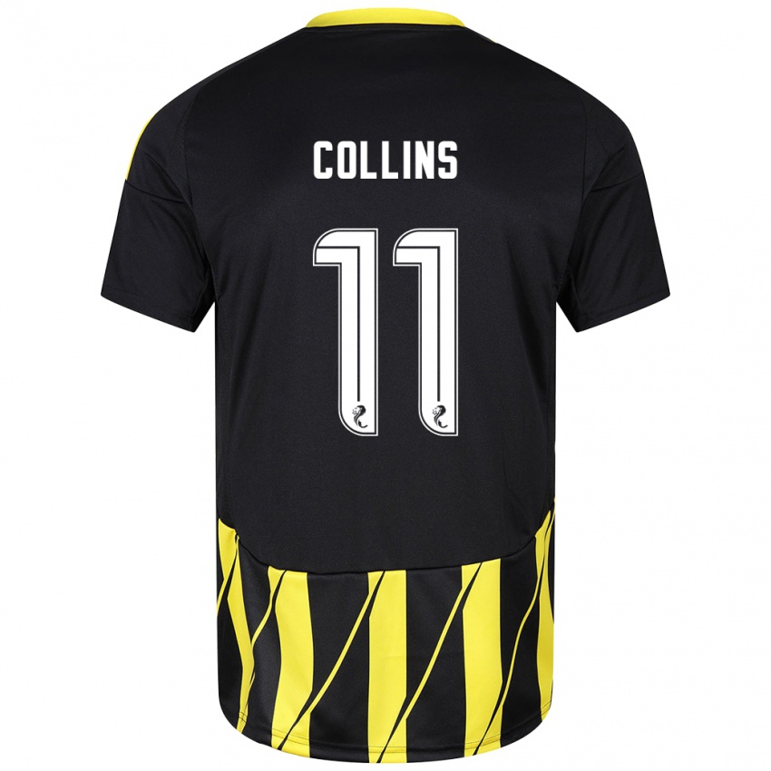 Kinder Bailley Collins #11 Schwarz Gelb Auswärtstrikot Trikot 2024/25 T-Shirt Österreich