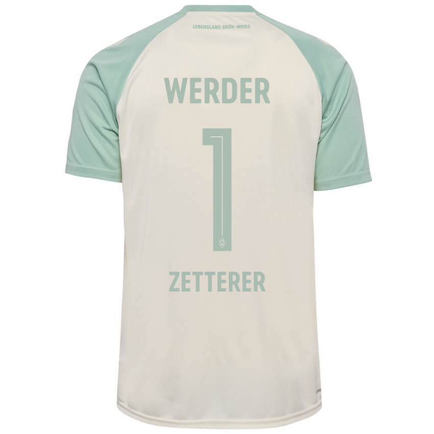 Kinder Michael Zetterer #1 Cremeweiß Hellgrün Auswärtstrikot Trikot 2024/25 T-Shirt Österreich