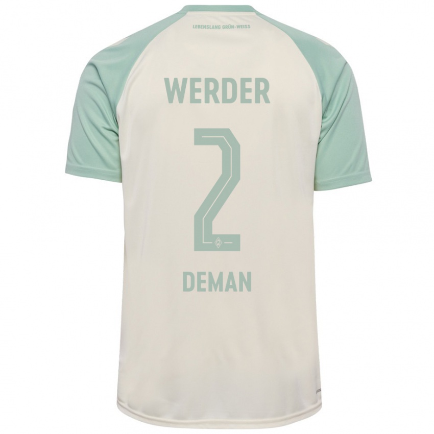 Kinder Olivier Deman #2 Cremeweiß Hellgrün Auswärtstrikot Trikot 2024/25 T-Shirt Österreich