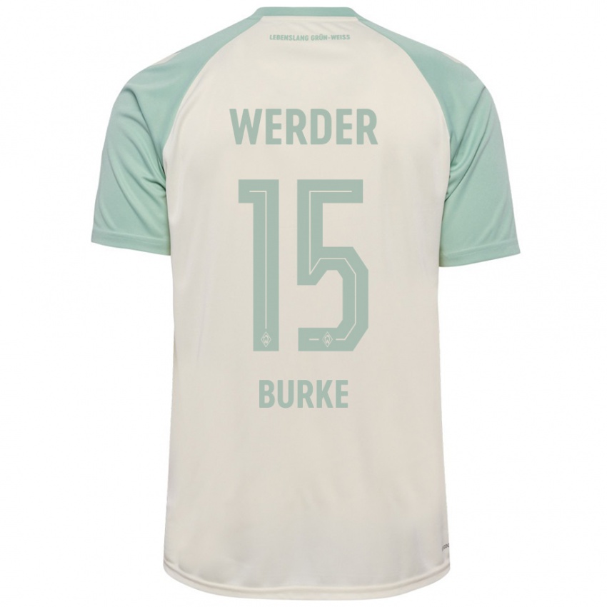 Kinder Oliver Burke #15 Cremeweiß Hellgrün Auswärtstrikot Trikot 2024/25 T-Shirt Österreich