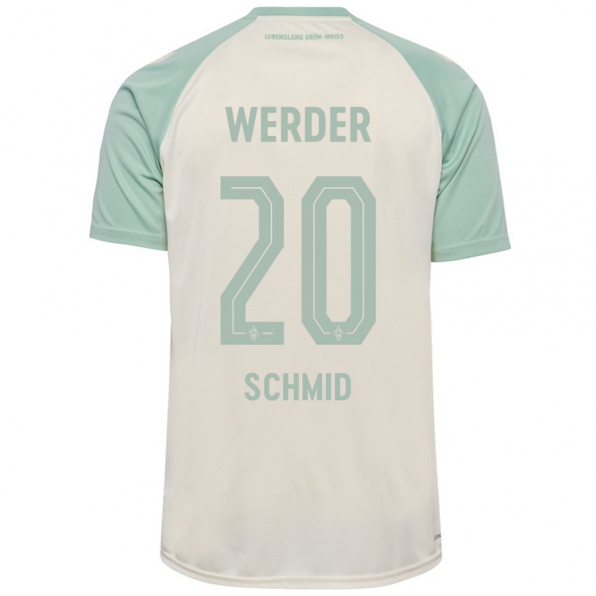 Kinder Romano Schmid #20 Cremeweiß Hellgrün Auswärtstrikot Trikot 2024/25 T-Shirt Österreich