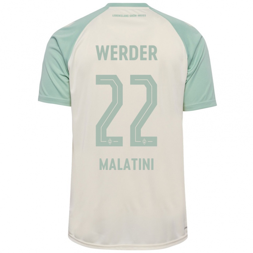 Kinder Julián Malatini #22 Cremeweiß Hellgrün Auswärtstrikot Trikot 2024/25 T-Shirt Österreich