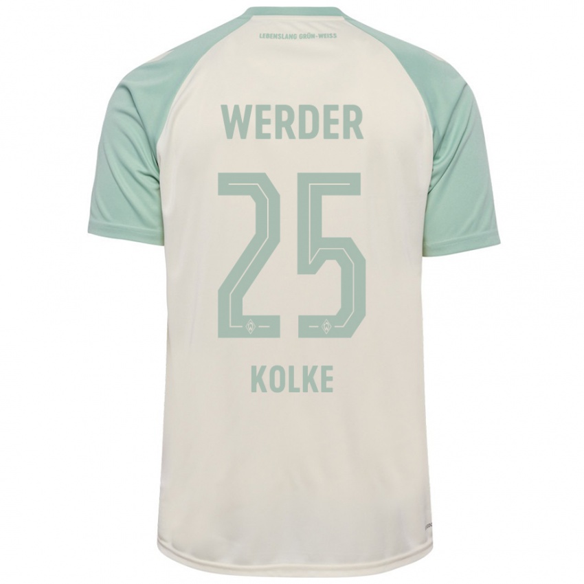 Kinder Markus Kolke #25 Cremeweiß Hellgrün Auswärtstrikot Trikot 2024/25 T-Shirt Österreich