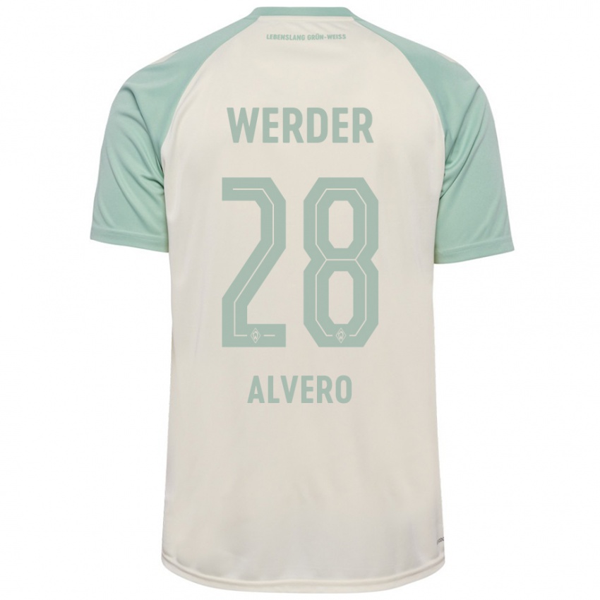 Kinder Skelly Alvero #28 Cremeweiß Hellgrün Auswärtstrikot Trikot 2024/25 T-Shirt Österreich