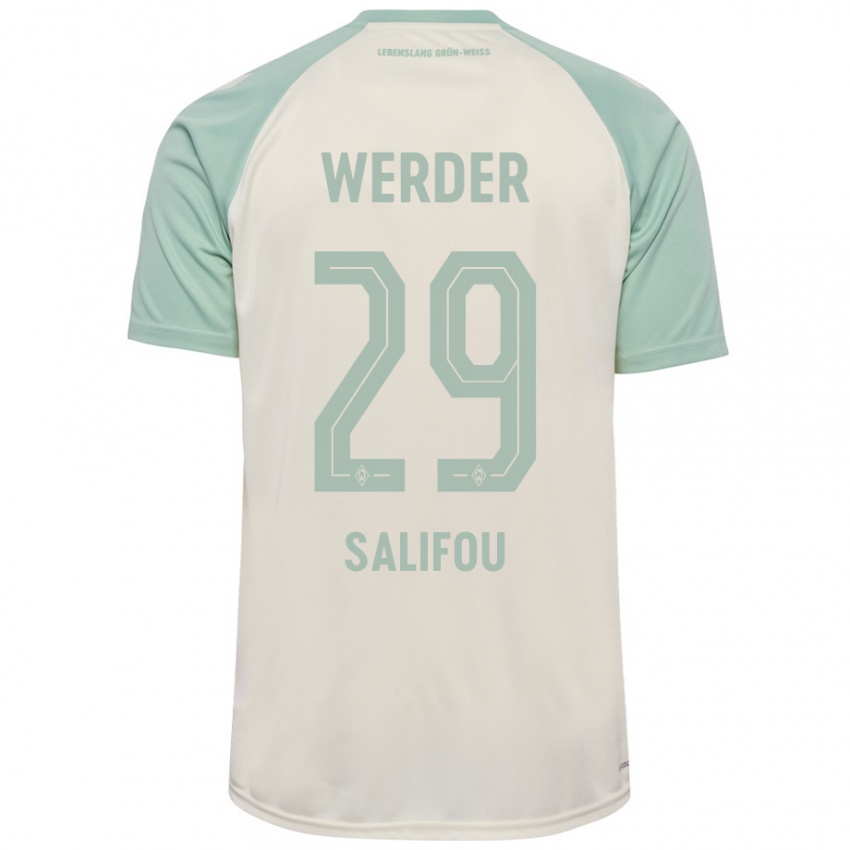 Kinder Dikeni Salifou #29 Cremeweiß Hellgrün Auswärtstrikot Trikot 2024/25 T-Shirt Österreich