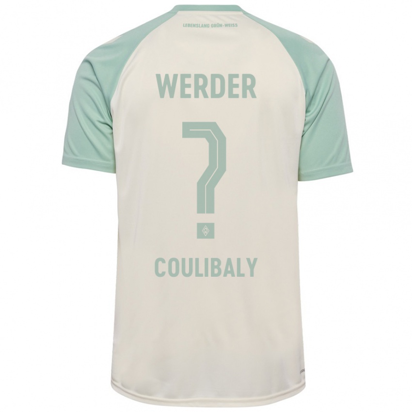 Kinder Karim Coulibaly #0 Cremeweiß Hellgrün Auswärtstrikot Trikot 2024/25 T-Shirt Österreich