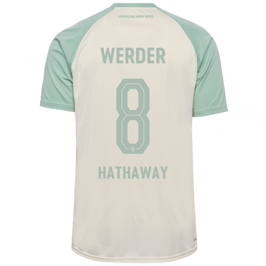 Kinder Max Hathaway #8 Cremeweiß Hellgrün Auswärtstrikot Trikot 2024/25 T-Shirt Österreich