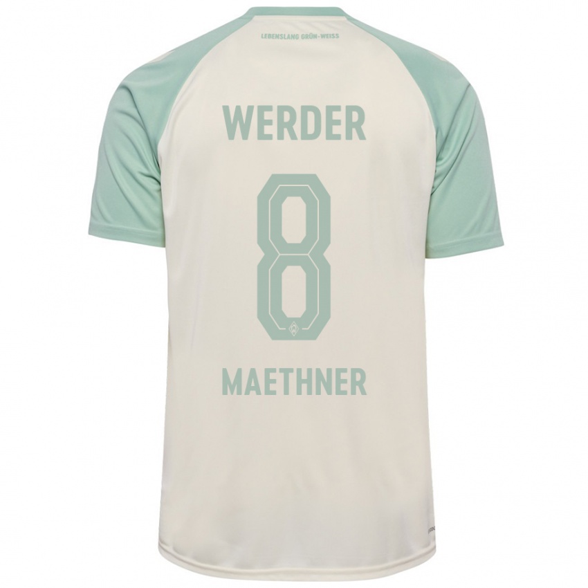 Kinder Finn Maethner #8 Cremeweiß Hellgrün Auswärtstrikot Trikot 2024/25 T-Shirt Österreich