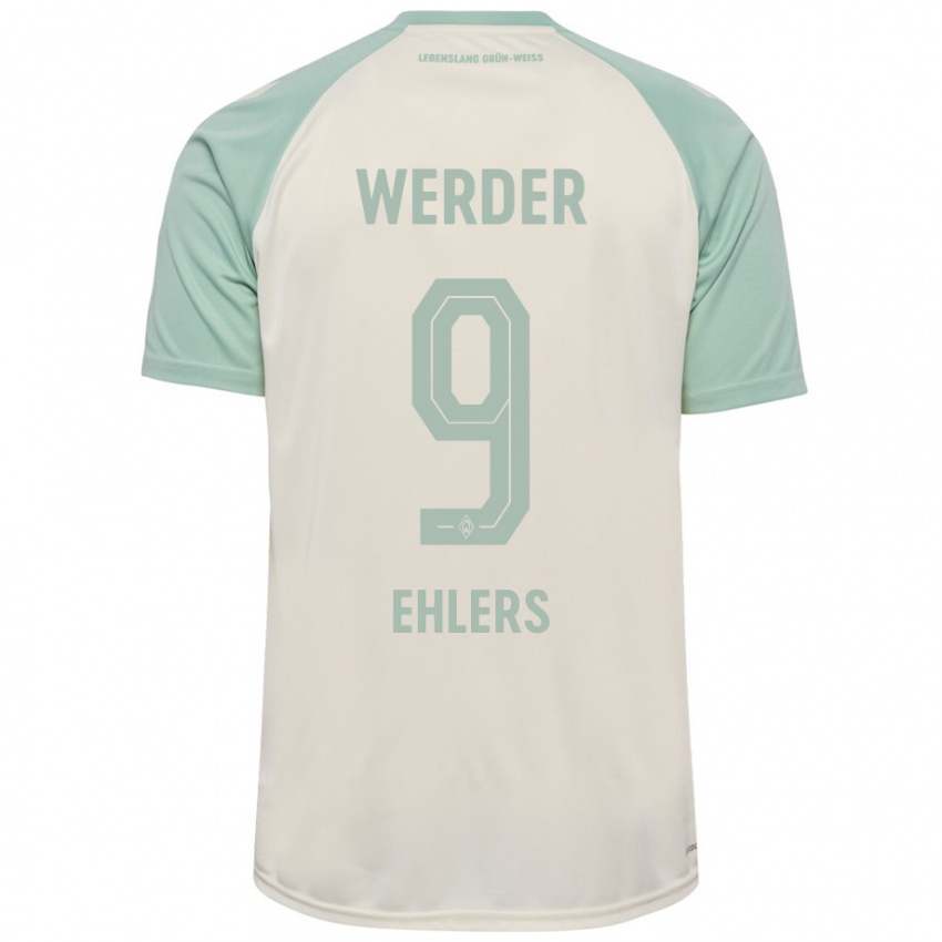 Kinder Jannic Ehlers #9 Cremeweiß Hellgrün Auswärtstrikot Trikot 2024/25 T-Shirt Österreich