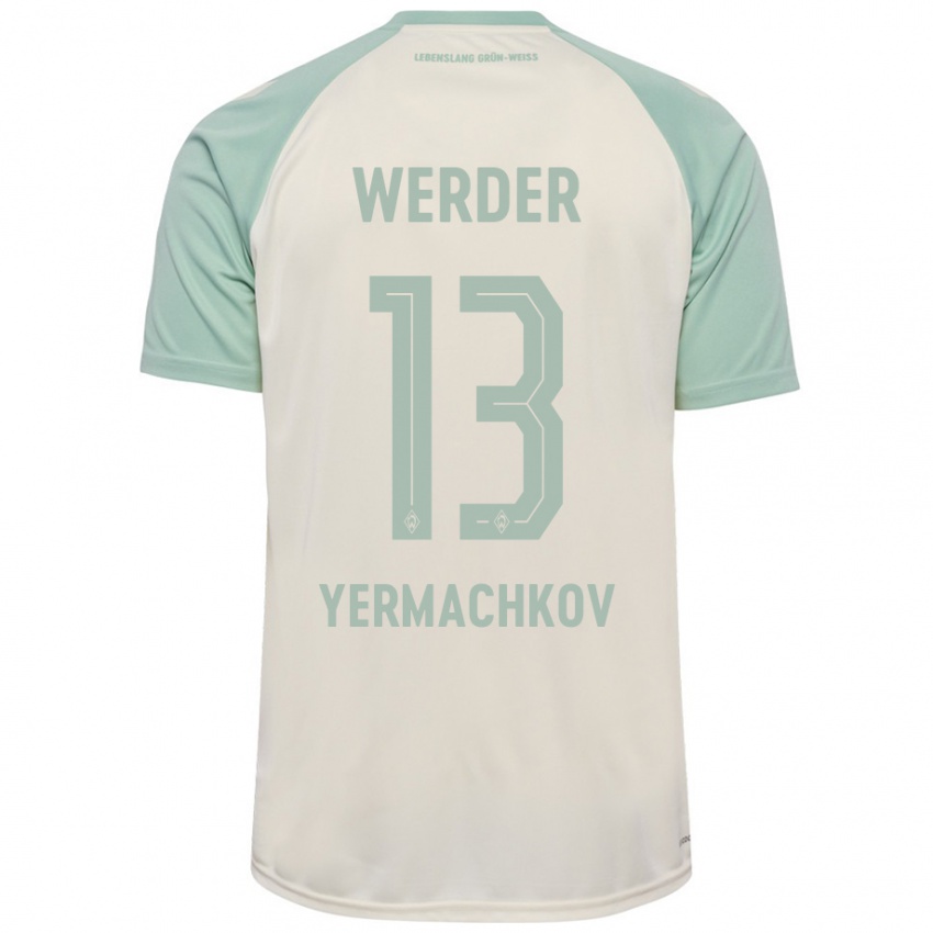 Kinder Ivan Yermachkov #13 Cremeweiß Hellgrün Auswärtstrikot Trikot 2024/25 T-Shirt Österreich