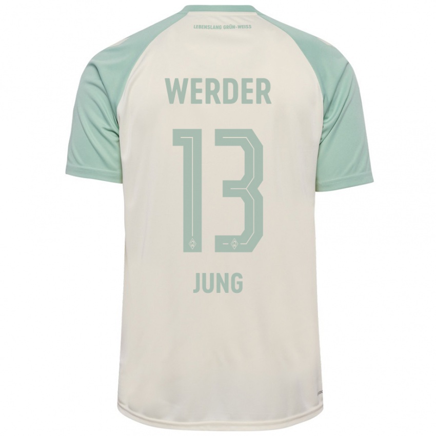 Kinder Seong-Hyeon Jung #13 Cremeweiß Hellgrün Auswärtstrikot Trikot 2024/25 T-Shirt Österreich