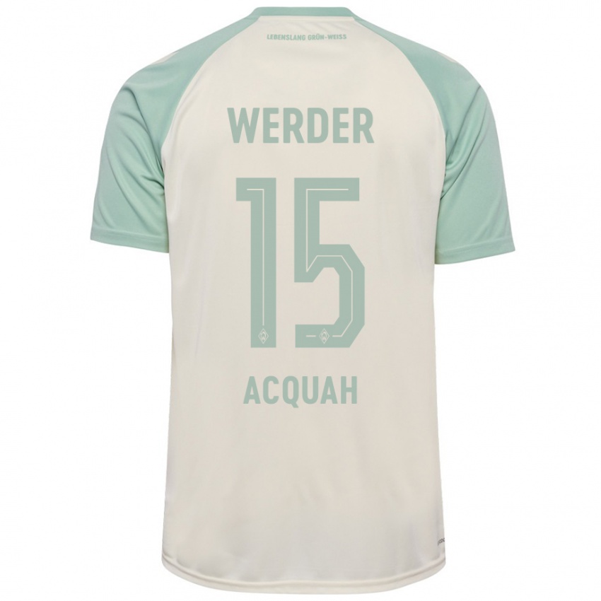 Kinder Joseph Acheampong Acquah #15 Cremeweiß Hellgrün Auswärtstrikot Trikot 2024/25 T-Shirt Österreich