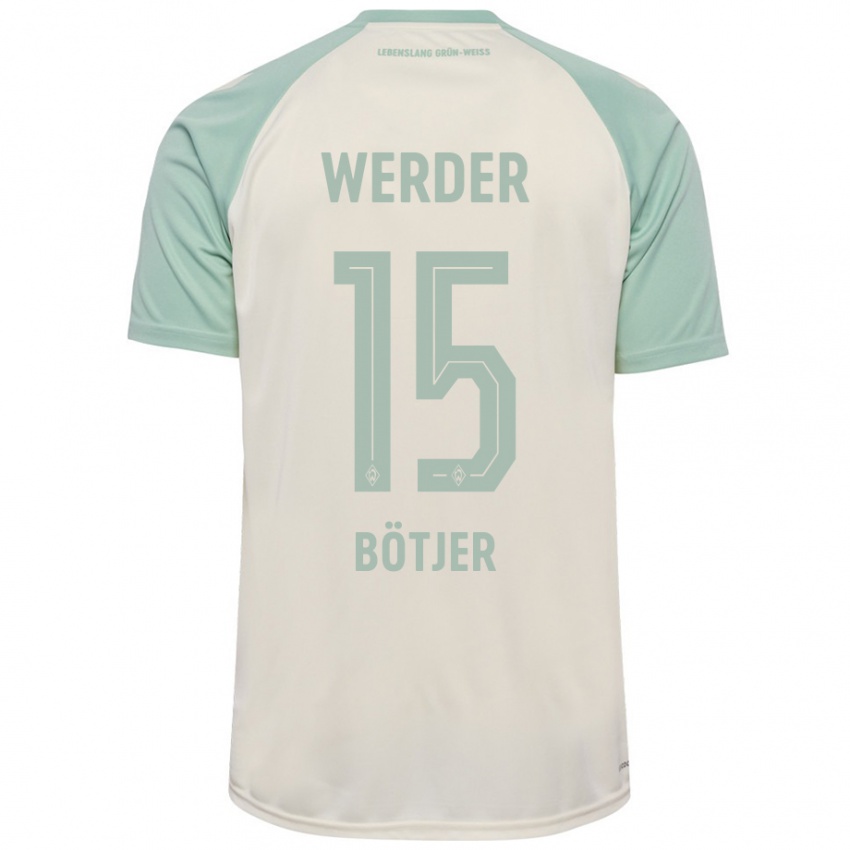 Kinder Linus Bötjer #15 Cremeweiß Hellgrün Auswärtstrikot Trikot 2024/25 T-Shirt Österreich