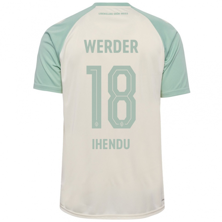 Kinder Daniel Ihendu #18 Cremeweiß Hellgrün Auswärtstrikot Trikot 2024/25 T-Shirt Österreich